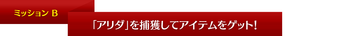 ミッションB 「アリダ」を捕獲してアイテムをゲット!