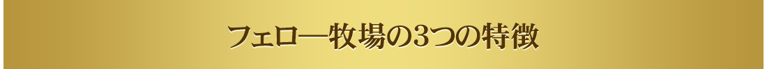 フェロ―牧場の3つの特徴
