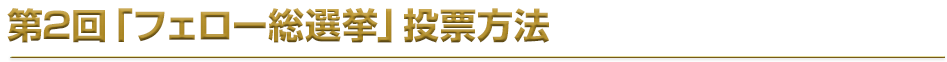 第2回「フェロー総選挙」投票方法