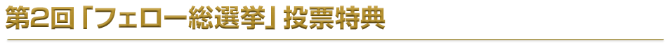 第2回「フェロー総選挙」投票特典
