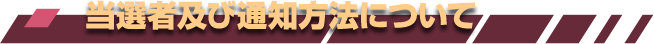 当選者及び通知方法について
